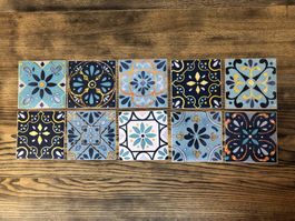 10 Stk. Kleber Aufkleber Kacheln tunesische Fliesen Mandala