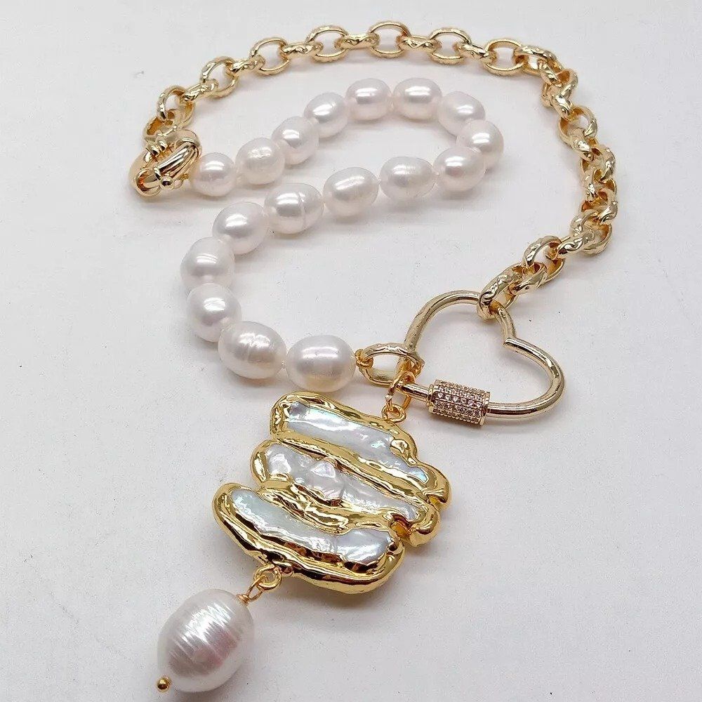Catenine: Lua Design Herz Perlen Halskette Collier Perle Biwa 48 cm – Nuovo (secondo la descrizione) da Prilly venduto da ilyria73 5