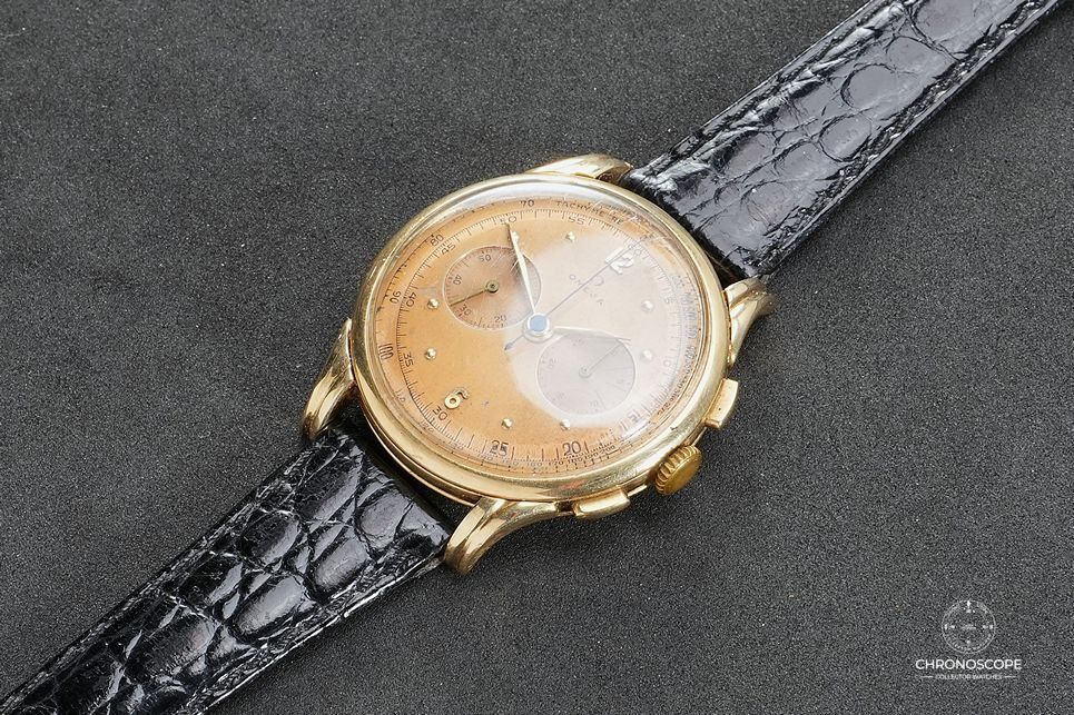 Omega Orologi: Omega Chronograph Reference OJ 2467 in 14k, original dial – Usato da Luzern venduto da ChronoScope6004 1