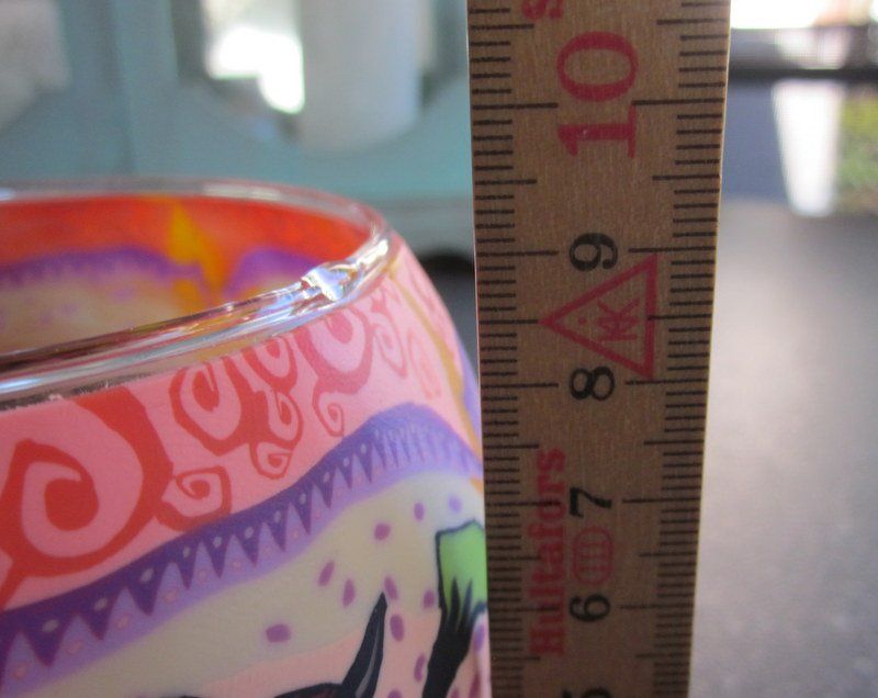 Portacandele: Windlicht, Teelichtglas mit Katzendecor – Usato da Bischofszell venduto da Pfau0 6