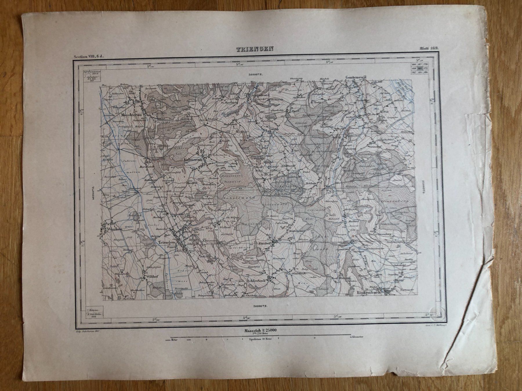 Landkarten & Atlanten: Siegfriedatlas Bl. 169: Triengen 1887 – Gebraucht aus Zürich von allp
