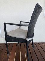 6  Polyrattanstühle schwarz mit Sitzkissen guter Zustand