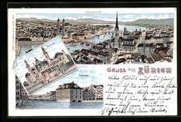 Litho Zürich, Generalansicht, Tonhalle,