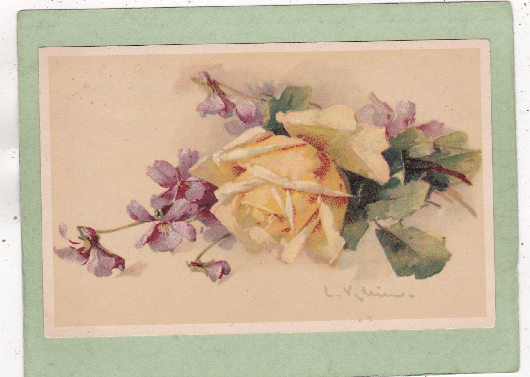 Ansichtskarten: Kitsch Blumen Rose 1923 – Gebraucht aus Herisau von Lisegrat2008
