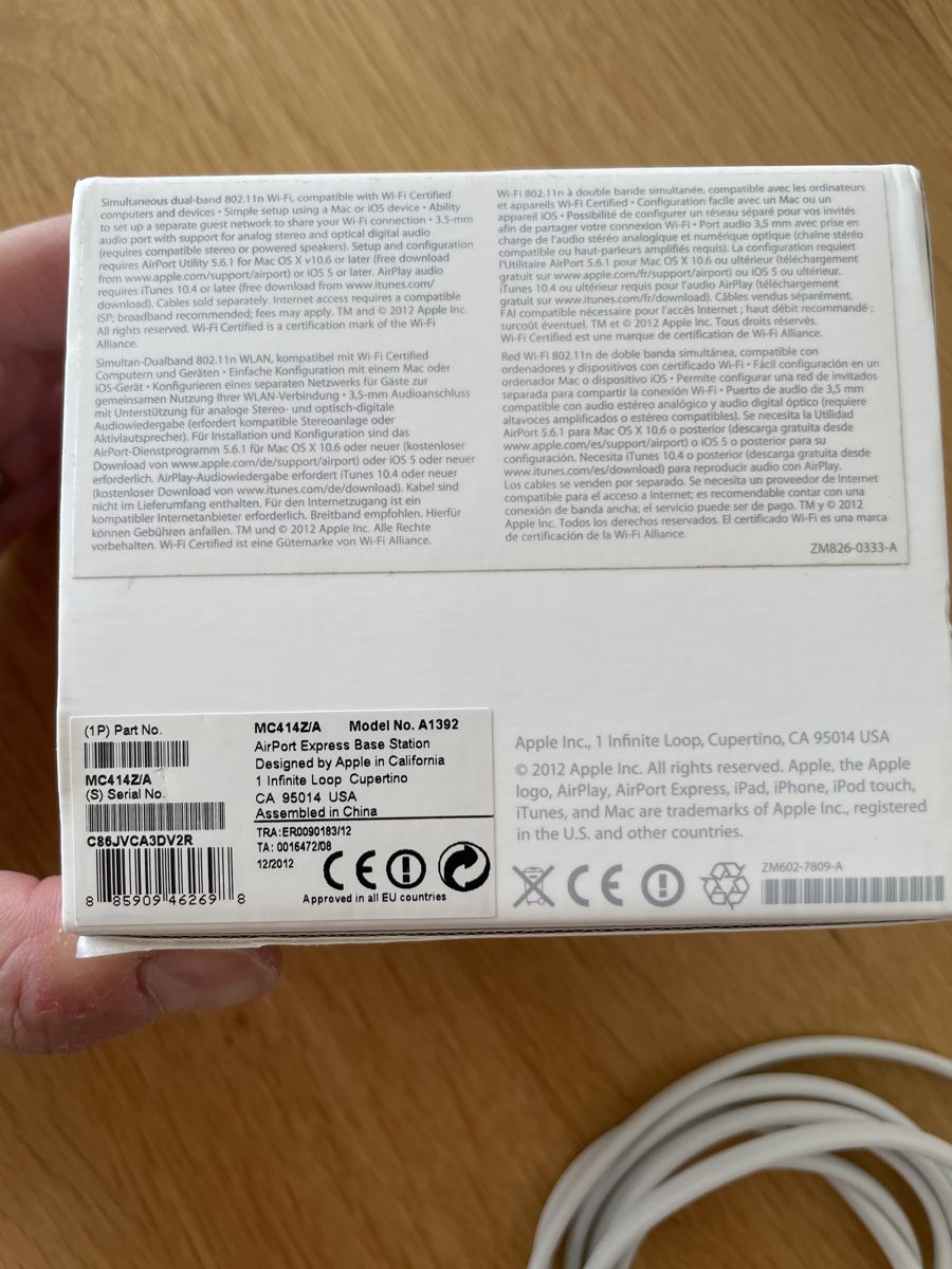 Wlan: Apple AirPort Express - 802.11n Wi-Fi – Gebraucht aus Wagen von Ebi11 5
