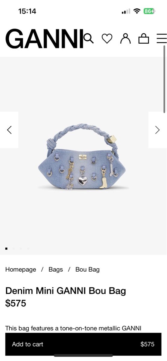 Ganni Borse da donna: Ganni Bou Bag Denim – Nuovo e nell'imballaggio originale da Zürich venduto da SarahAlison 3