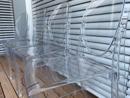 4er Set Ghost Design Stühle (Nachbau / Kartell / Starck)