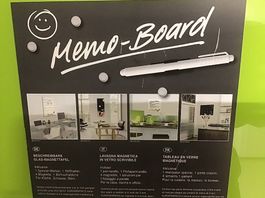 Memo Board Glas hellgrün magnetisch beschreibbar OVP