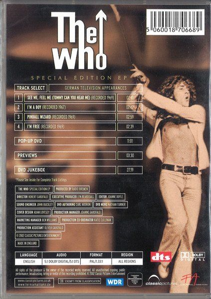Tutti i DVDs: Who: Special Edition EP DVD – Nuovo e nell'imballaggio originale da Steinhausen venduto da Vilivinili 1