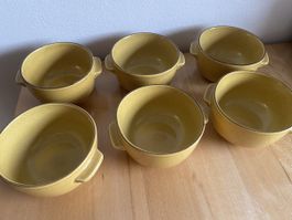 6 Rössler Suppentassen/Bols/Schälchen senfgelb