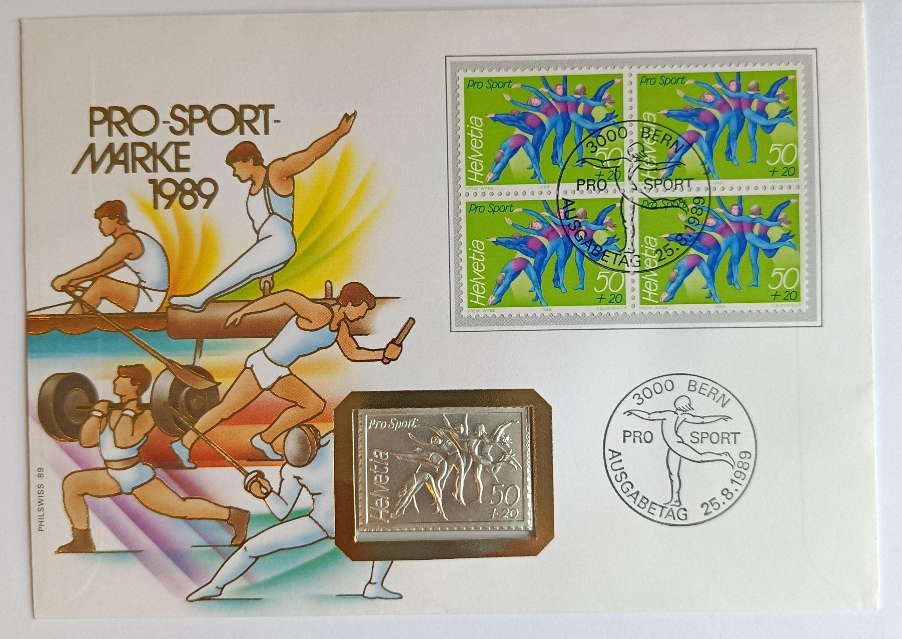 Medaglie: Numisbrief Pro Sport Marke mit Silbermedaille ab 1 Fr. ! – Usato da Luzern venduto da Vreneli_1