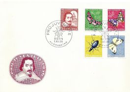 PRO JUVENTUTE FDC SATZ 1956 SCHMETTERLINGE etc.
