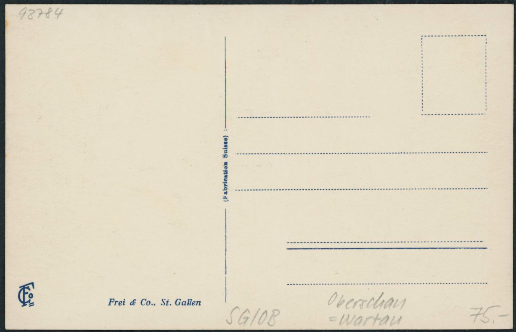 Cartes postales: SG Oberschan - Wartau – Neuf (Voir description) à Schindellegi par leecollect 1