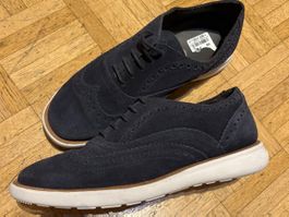 Massimo Dutti Oxford dark blue as black suede size 39
