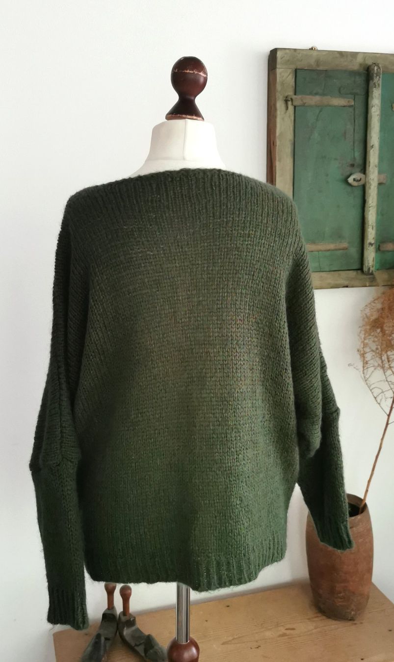Maglioni & Felpe: Bohemian Grobstrickpullover Tannengrün L-XXL – Usato da gachnang venduto da tibus1 2