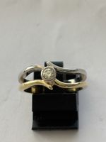 Diamant Gold/Weissgold Ring, 750er Gold, Grösse 54
