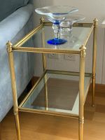Beistelltisch, Bronze und Glas 