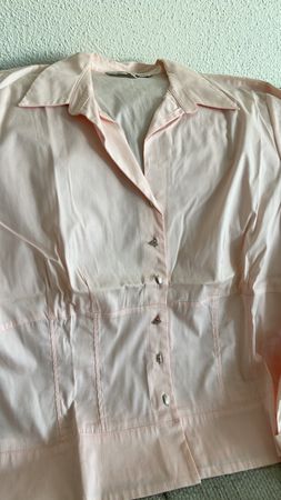 Sommerbluse in Rosa und weiss Grösse 44