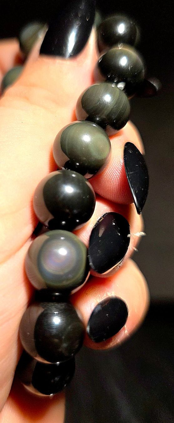 Minerali & Pietre curative: Regenbogen Obsidian Armband A 12mm – Nuovo e nell'imballaggio originale da Matzingen venduto da Shay_Crystalz 3