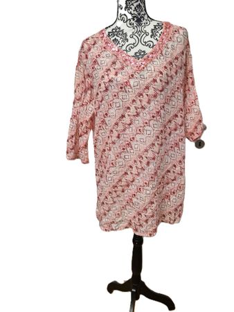 Sommer Strandkleid Pailletten Gr. 40/42 Rosa Tunika