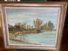 Tableau de William Röthlisberger,  bord de lac.