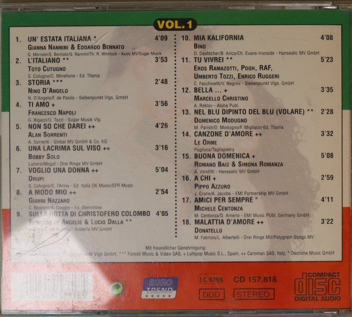 CD: Ti amo -Hits aus Italien – Usato da Luzern venduto da CONTENTI 2