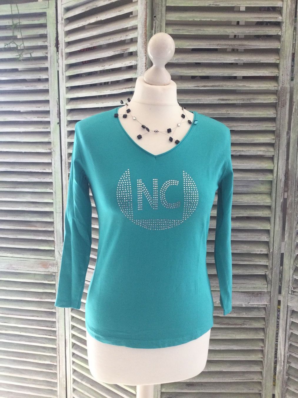 T-shirt: T-shirt vert émeraude motif strass – Nuovo (secondo la descrizione) da Agiez venduto da chouchanelle 2