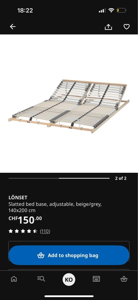 Ikea Letti: Adjustable Bed Frame (Mattress & Sheets not included) – Usato da Kloten venduto da kei_xcp5 7