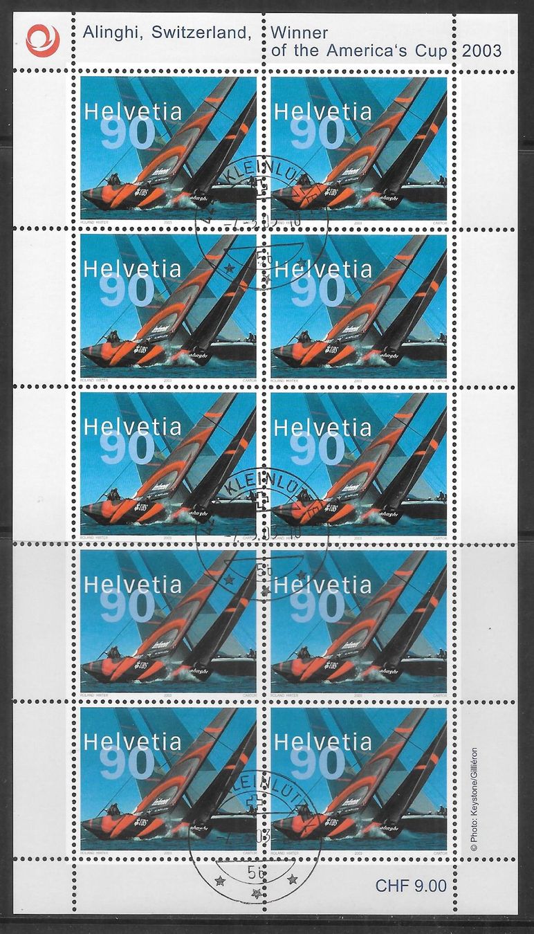 Tutti i francobolli: Kleinbogen 1084 Alinghi ET Kleinlützel 7.3.2003 – Nuovo (secondo la descrizione) da Olten venduto da clotaldi