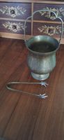 Vintage Eiswürfelkübel+Zange, Messing, ca. 1950, Rarität!