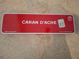 Vintage Caran d'Ache Dose leer Rot Metall