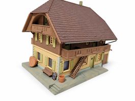H0 Bauernhaus / Chalet mit Balkon – fertig gebaut