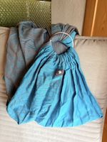 Ring-Sling Tragetuch Flauschnetz 💙 Turquoise/Grau