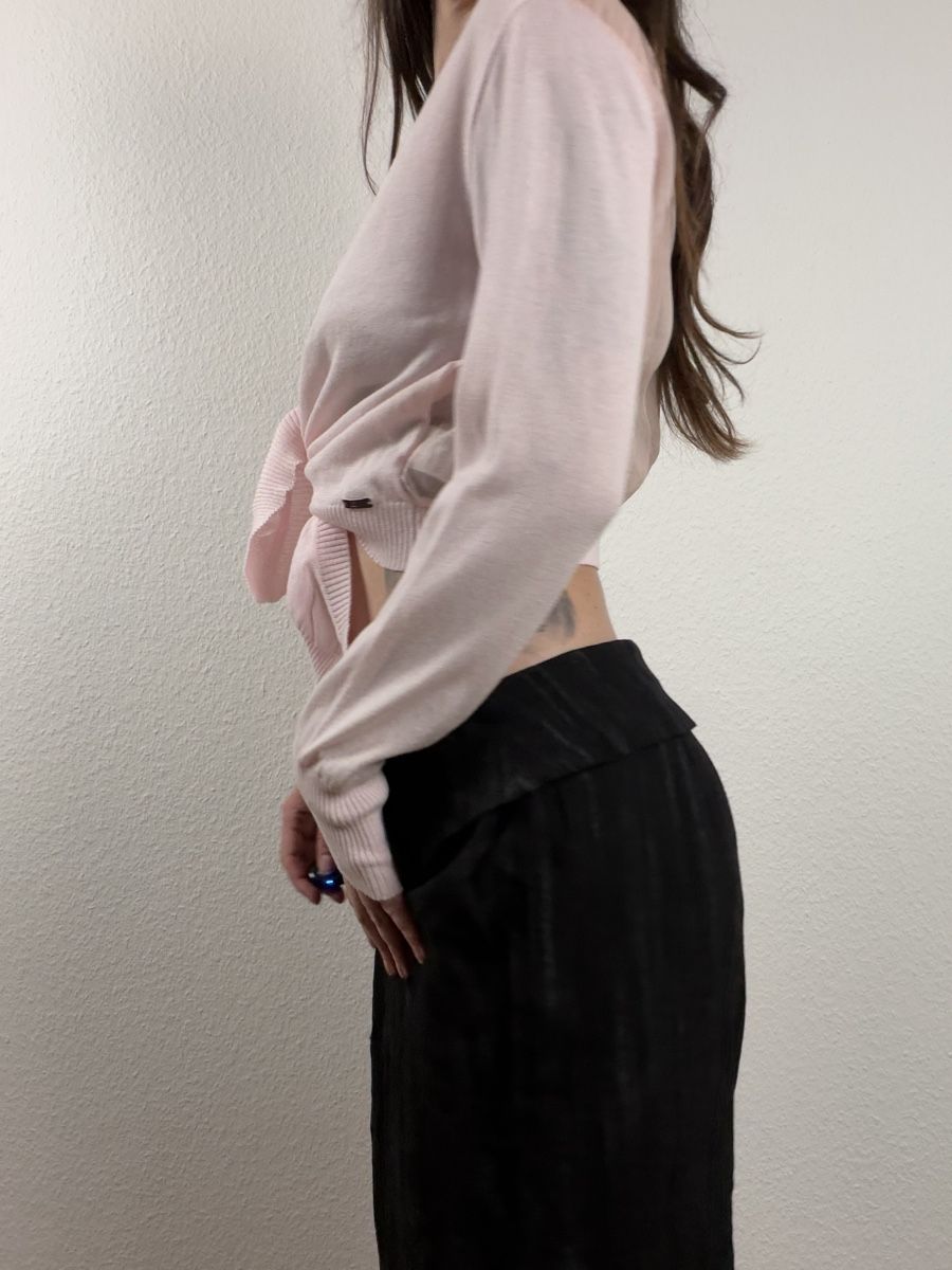 Camicette: Damen Cardigan light pink with sheer back – Usato da Knonau venduto da Grapesvintage 4