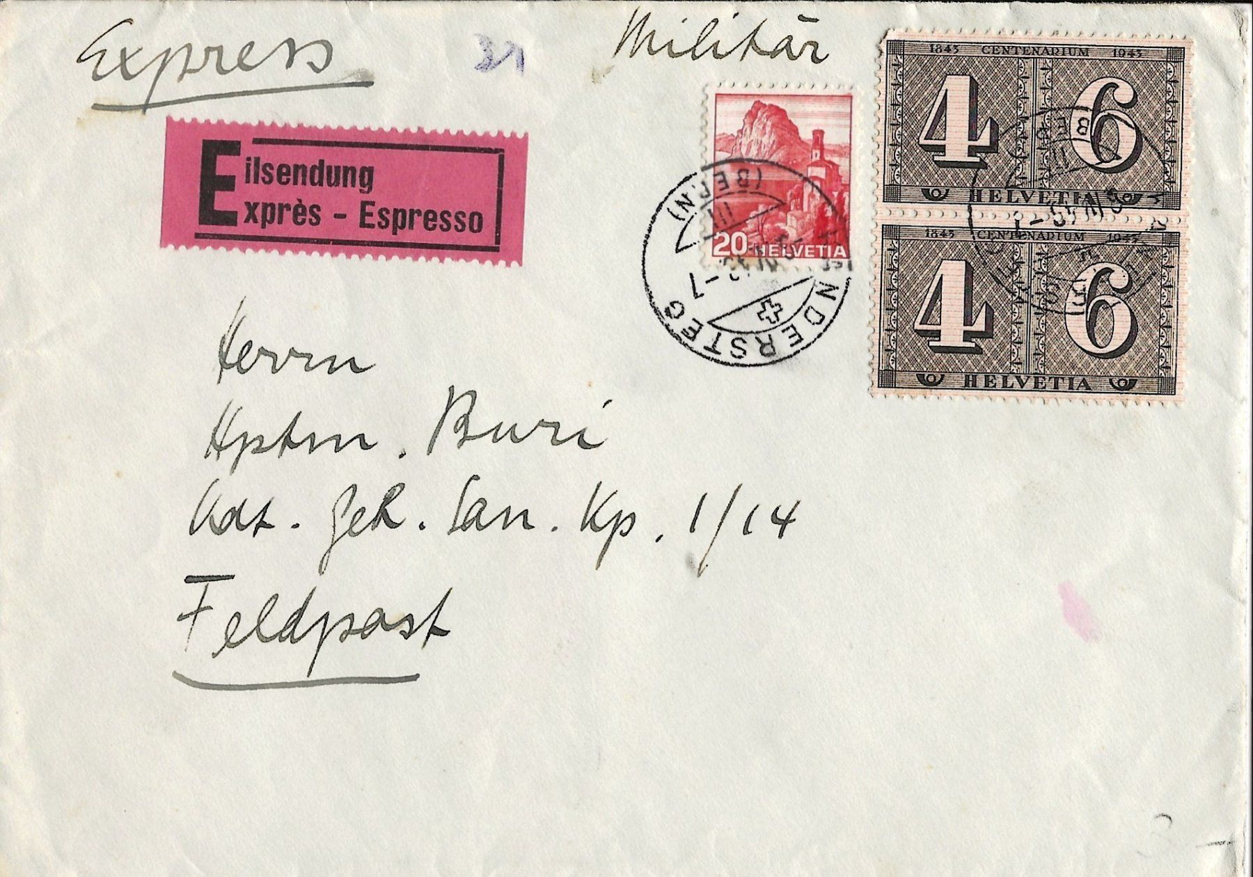 Alle Briefmarken: Eilsendung 1948, Frankatur, Express – Gebraucht aus Frauenfeld von Merk52