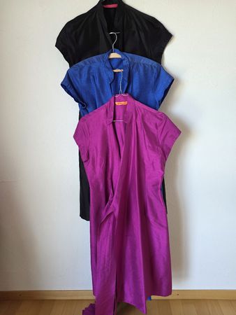  Set of 3 Silk Wrap Dresses - Size 38