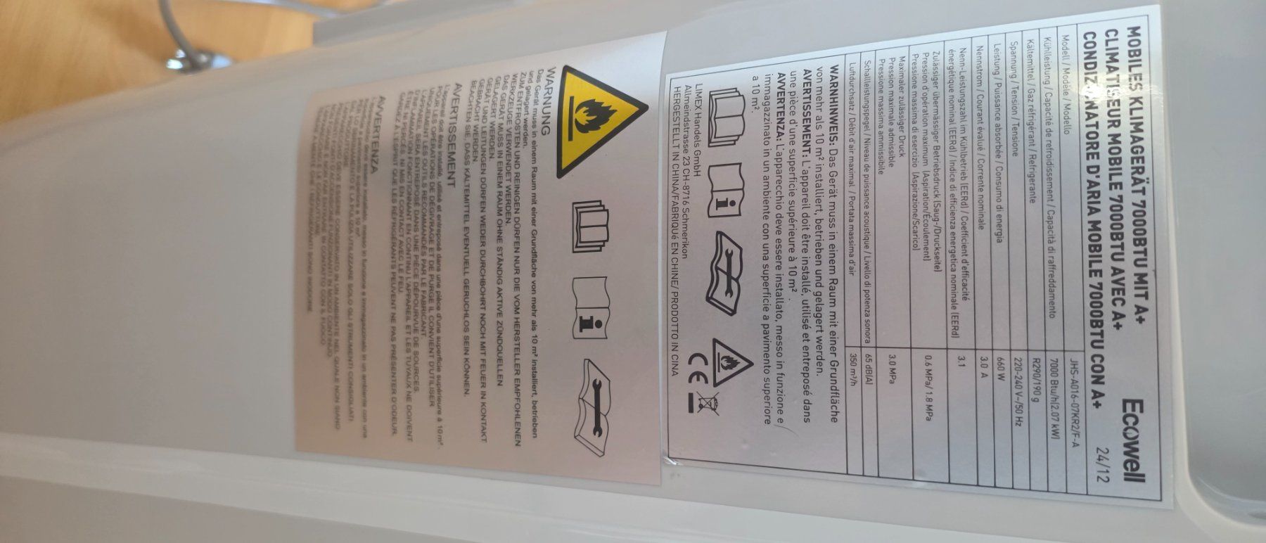 Climatiseurs: Ecowell 7000btu – D'occasion à Rheinfelden par kov_rk9b 2