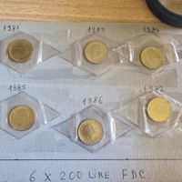 lot de 6 x 200 Lire Italie FDC 1981-1983-1984-1985-1986-1987