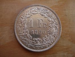 (P2) 1 Franken 1860 UNZ