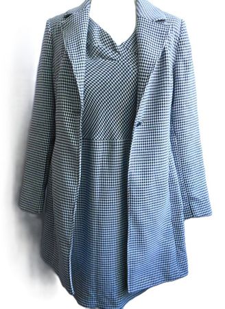 Gr. 38 MANGUUN Kleid + Longblazer VICHY HAHNENTRITT waschbar