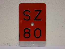 SZ 80 VELONUMMER - FAHRRADSCHILD