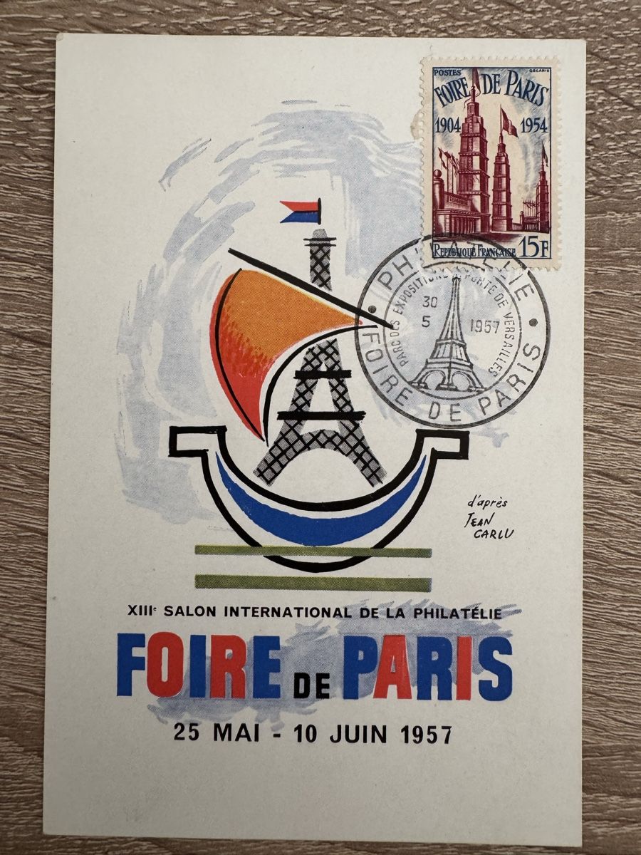 Tutti i francobolli: Maximumkarte Foire de Paris 1957 – Usato da Fieschertal venduto da REZELL