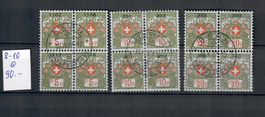 1926: Nr. 8-10 3Stk. 4er Blöcke Portomarken gestempelt.