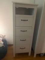 Kommode weiss mit vier Schubladen und offenem Fach Holz