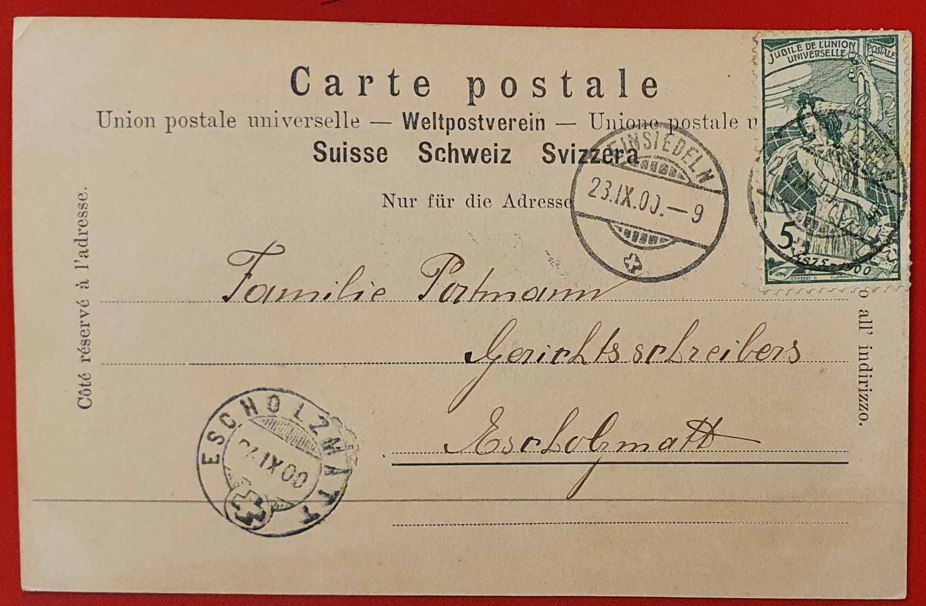 Cartoline postali: Gruss aus Einsiedeln 1900, mit UPU – Usato da Kreuzlingen venduto da Rschweiz1 1
