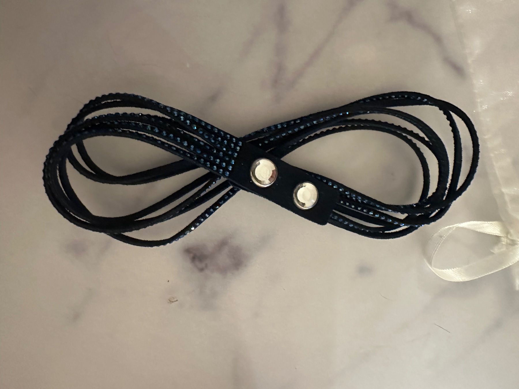 Swarovski Bracciali & Braccialetti: Swarovski Lederarmband Blau – Usato da Urdorf venduto da Selina-m 1