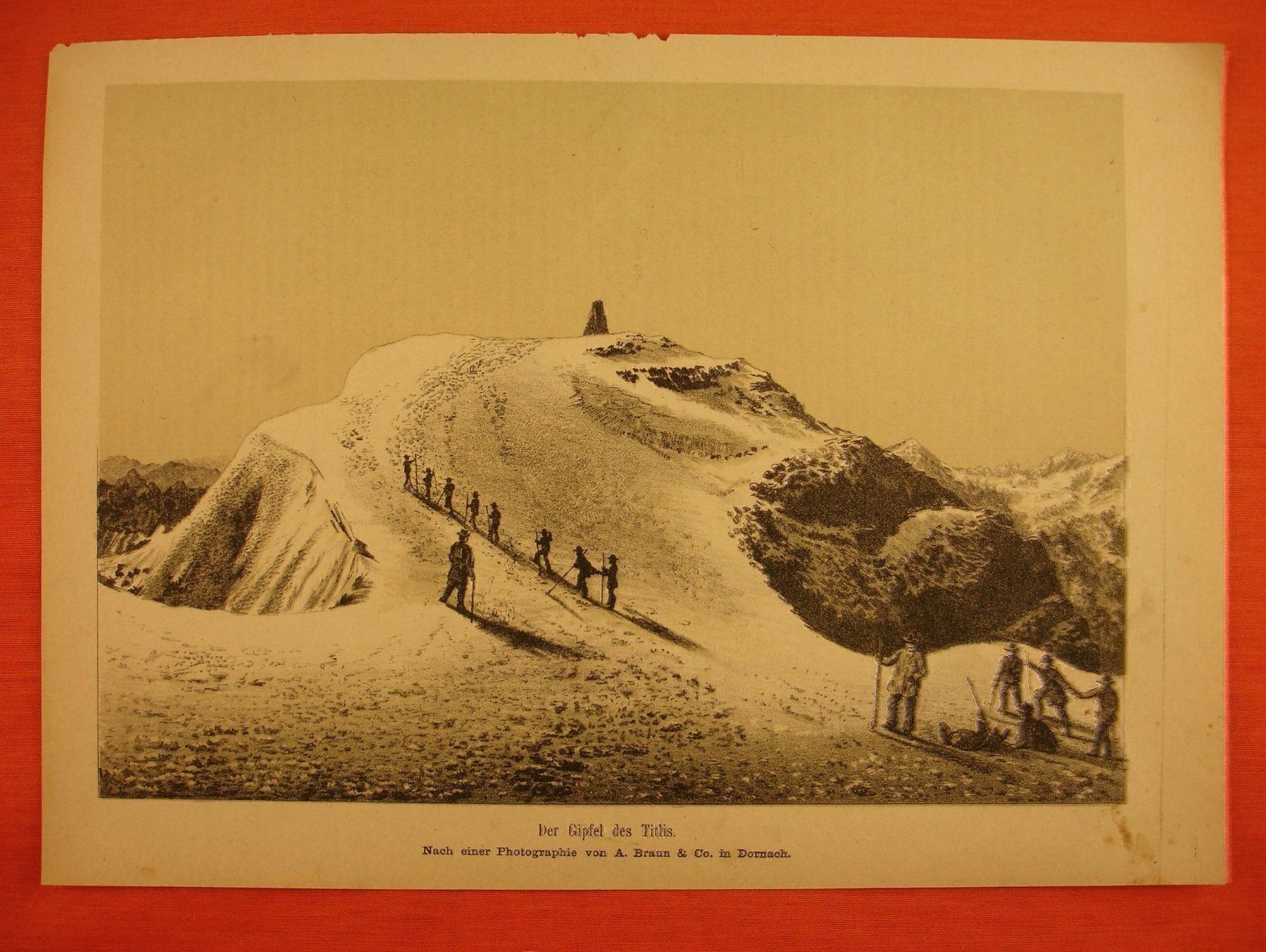 Grafiken & Lithographien: TITLISGIPFEL, LITHOGRAPHIE 1881 – Gebraucht aus Grüningen von Kartensammler