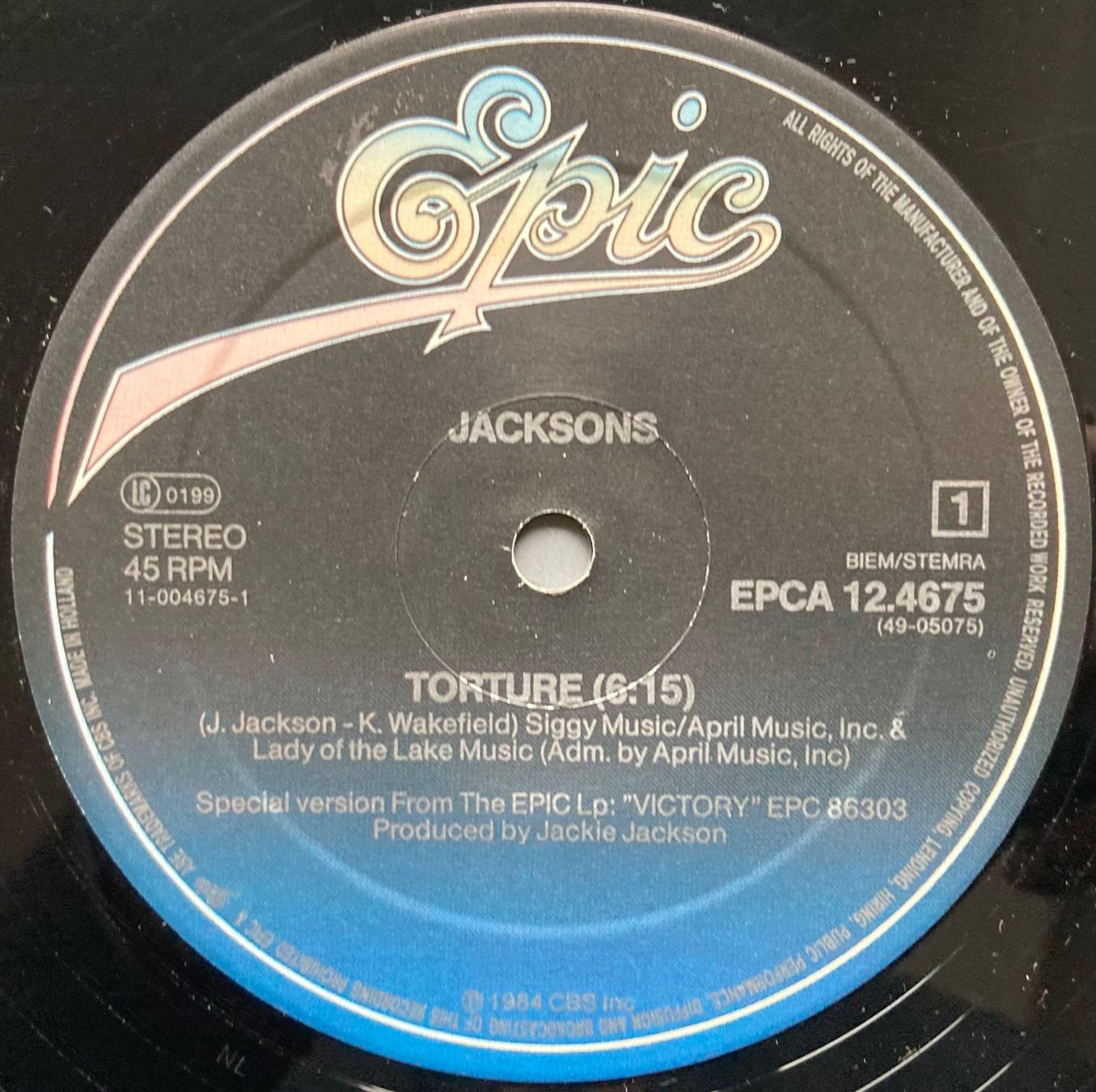 Dischi in vinile: JACKSONS - TORTURE (SPECIAL 12" DANCE MIX - LONG VERSION) – Usato da Poliez-Pittet venduto da Newtown-Records 2