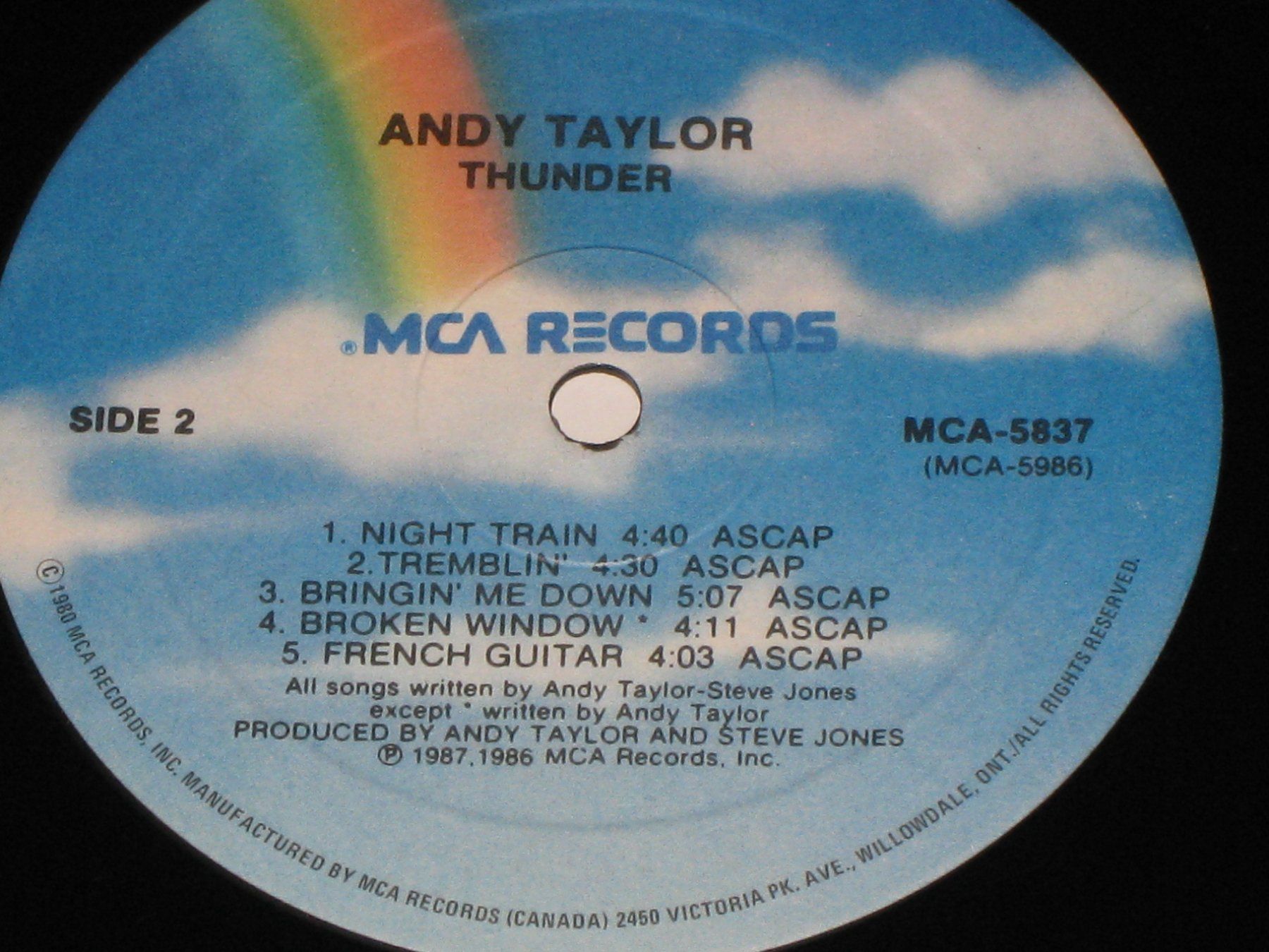 Dischi in vinile: LP - ANDY TAYLOR - THUNDER – Usato da Steckborn venduto da Quo7 2