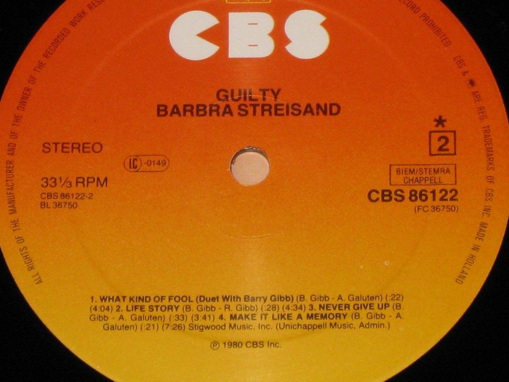 Dischi in vinile: LP - BARBRA STREISAND - GUILTY – Usato da Steckborn venduto da Quo7 2